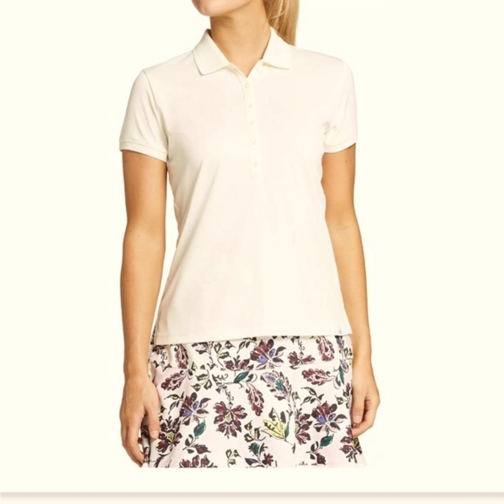 Lady Hagen cream jaquard polo